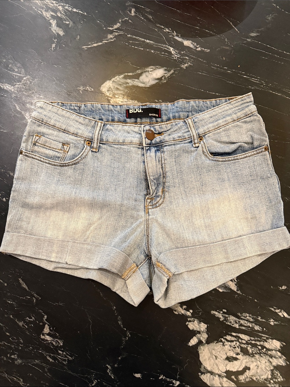 BDG Light Blue Cuffed Denim Shorts size 31